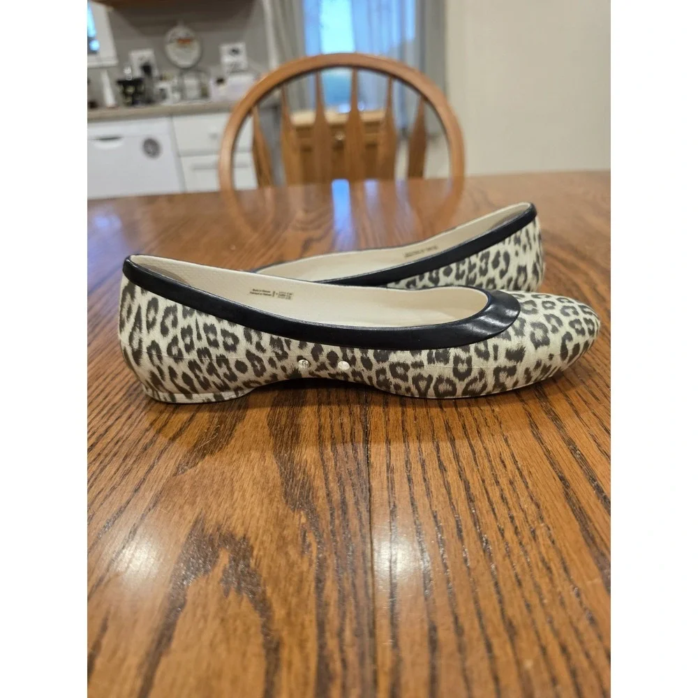 Crocs Leopard Print Cheetah‎ Print Slip On Ballet Flat Size 8 Mob Wife Eclectic